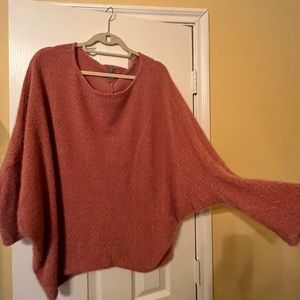 Jolie super soft sweater with dolman sleeves in rose pink size large